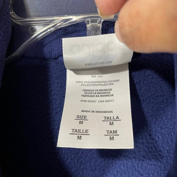 ADIDAS Women’s Fleece Vest Navy with Red Adidas Stripes Full Zip Size M - Picture 9 of 12